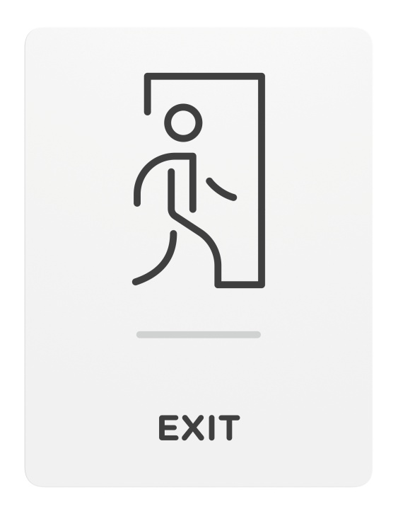 Exit_Sign_Door-Wall Mount_8x 6_6mm Thick Solid Surface Sign with Inlay Resins_Self AdhesiveRegularity_Life Safety Sign